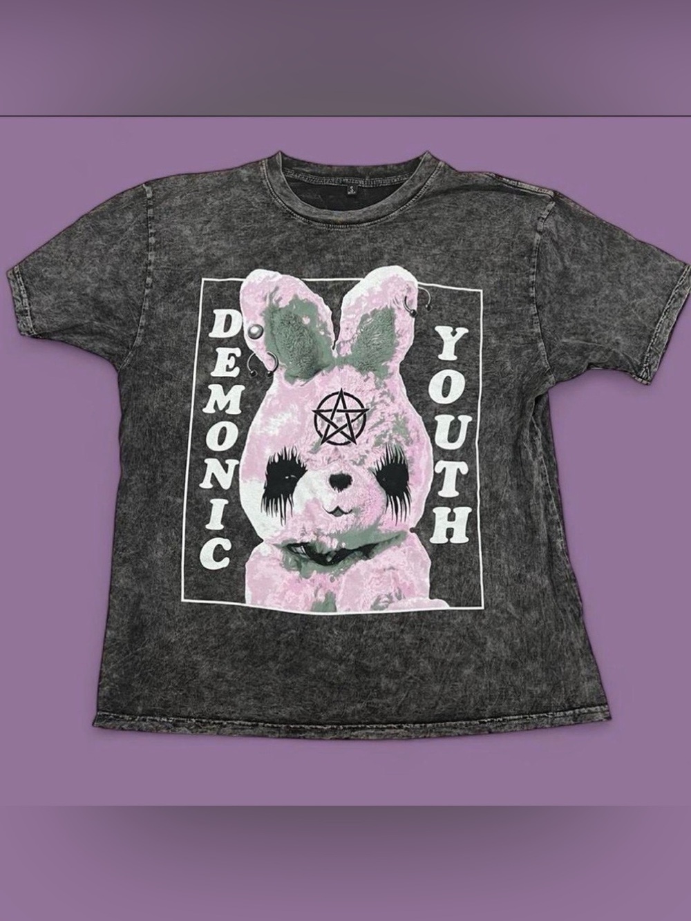 Dolls Kill Demonic Youth Bunny Tee oversized Shirt